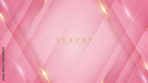 Luxury golden line background pink shades in 3d abstract style , Valentines day concept ...