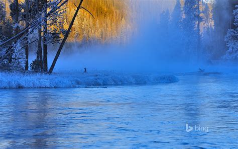 Winter flowing river-2015 Bing theme wallpaper Preview | 10wallpaper.com