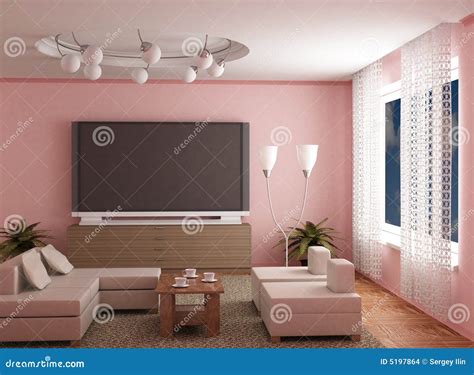 Interior of a Room of Rest. Stock Illustration - Illustration of furnishings, plasma: 5197864