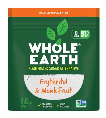 Whole Earth Monk Fruit Erythritol Plant-based Sugar Alternative 32oz - Whole Earth Sweetener