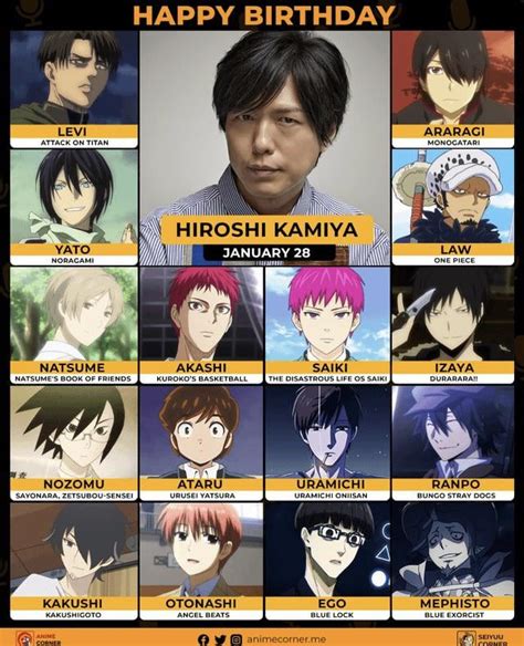 Happy 49th Birthday to Hiroshi Kamiya! (VA: Yato) : r/Noragami