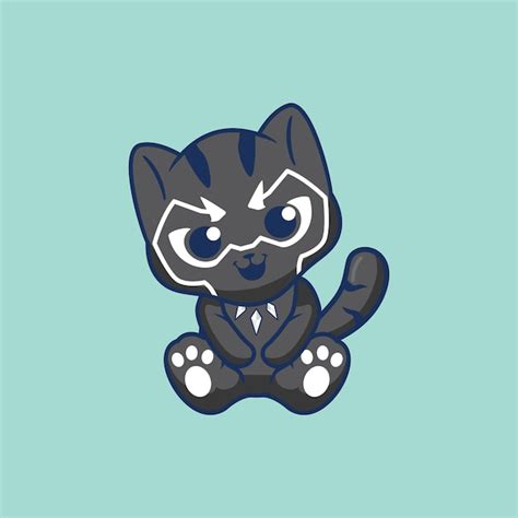 Premium Vector | Cute cat cosplay black panther cartoon vector illustration