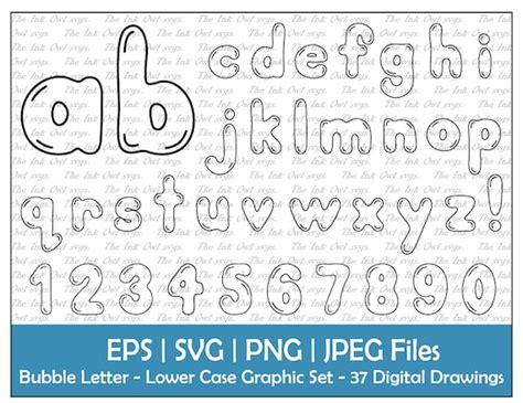 Bubble Letter Alphabet and Numbers Vector Clipart / Lower Case - Etsy