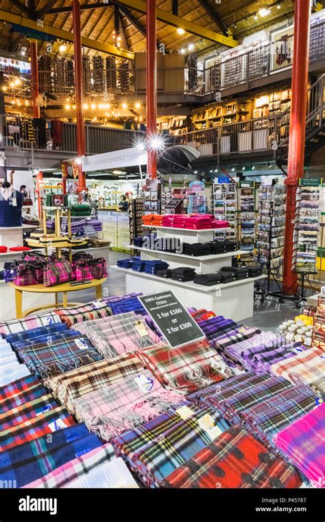 Great Britain, Scotland, Edinburgh, The Royal Mile, The Tartan Weaving Mill Store, Interior View ...