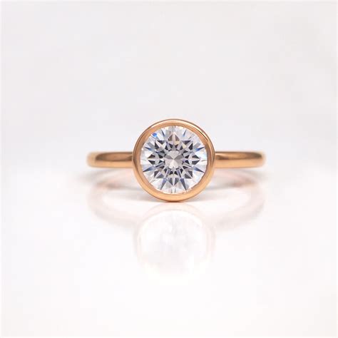 18K Rose Gold Semi-Mount Bezel Engagement Ring - Judith Arnell Jewelers