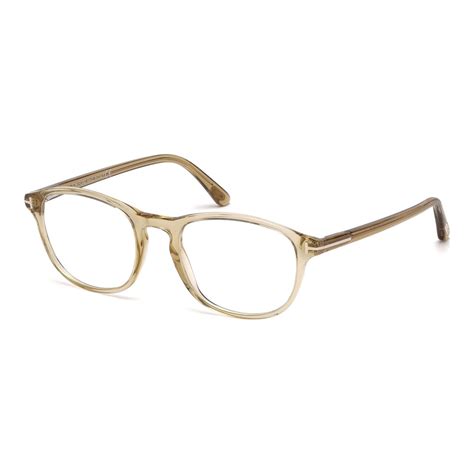 Tom Ford // Men's Classic Round Eyeglass Frames // Beige Crystal - Designer Optical Frames ...