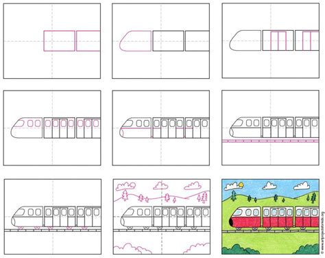 How to Draw a Train · Art Projects for Kids | Drawing pictures for kids, Train drawing, Draw a train