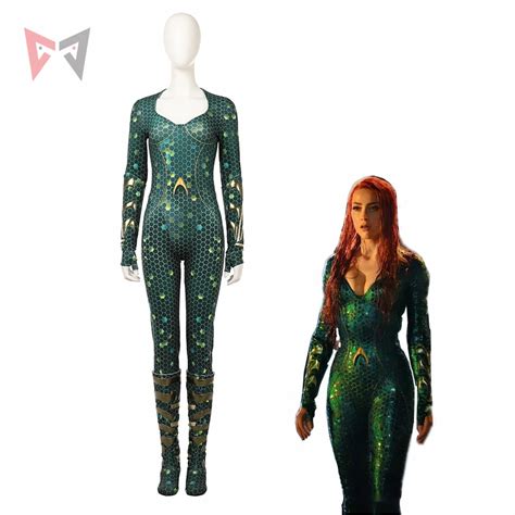 New MMGG Movie Aquaman Cosplay Mera cosplay costume Jumpsuites set high quality custom made size ...