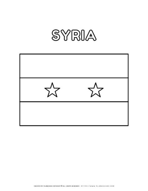 Syria Flag Coloring Page - Printable Design for Kids