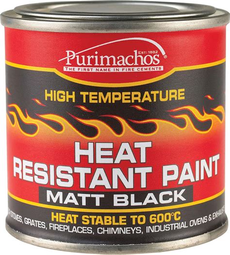 Everbuild Heat Resistant Paint – High Temperature Resistance – Easy To Apply – Black – 125ml ...