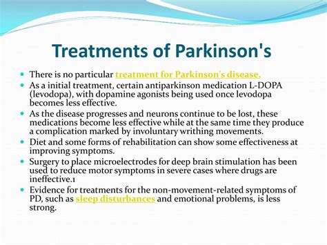 PPT - Parkinson’s Disease : overview, symptoms, causes, treatment and ...