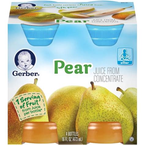 Gerber Juice Pear Juice Fruit (4 fl oz) - Instacart