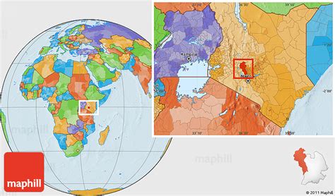 Political Location Map of NYANDARUA