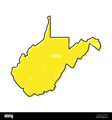 Simple outline map of West Virginia is a state of United States ...