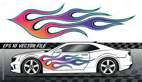 Burning tires and flame sports car decal vinyl sticker. Racing car hot ...