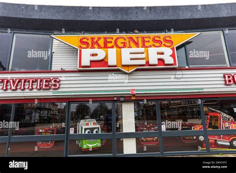 Skegness Pier sign, Skegness, Lincolnshire, UK, England, Skegness Pier, sign, front, arcade ...