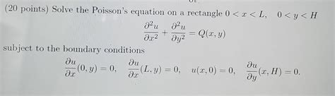 Solved (20 points) Solve the Poisson's equation on a | Chegg.com