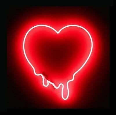 Love Heart Neon Red Aesthetic Wallpaper - canvas-a