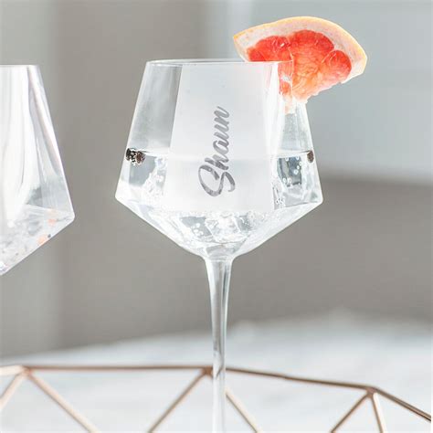 Gin Goblet Personalised Hexagonal Geometric Gin & Tonic Glass - Etsy