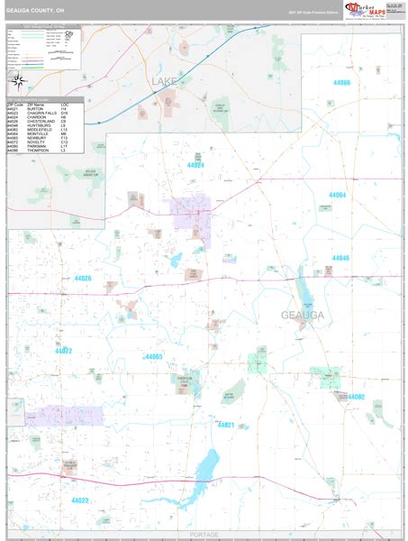 Geauga County, OH Wall Map Premium Style by MarketMAPS