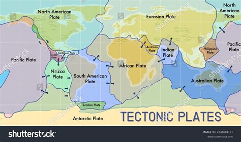 Map Tectonic Plates Boundaries Illustration Stock Vector (Royalty Free ...