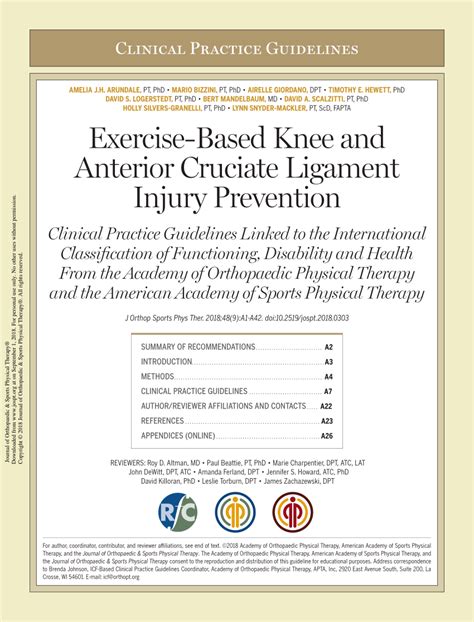 (PDF) Exercise-Based Knee and Anterior Cruciate Ligament Injury Prevention: Clinical Practice ...