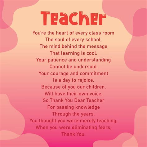 Printable Thank You Teacher Poems | SexiezPix Web Porn