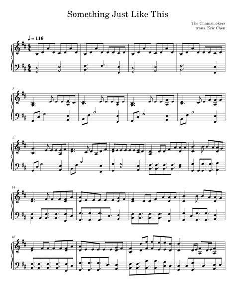 Something Just Like This Sheet music for Piano | Download free in PDF or MIDI | Musescore.com