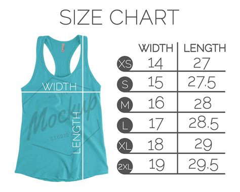 Next Level 1533 Size Chart Flat Lay Mockup Tank Top Tank | Etsy