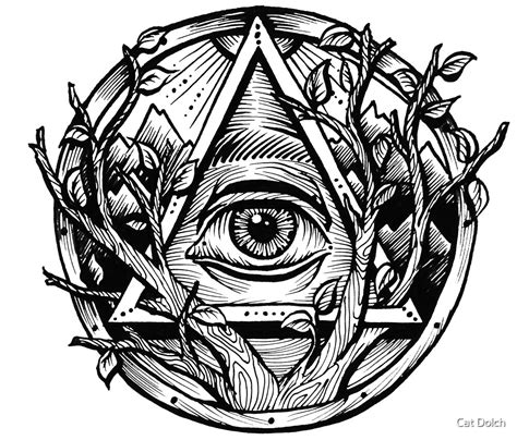 "All Seeing Eye / Evil Eye Triangle" by Catherine Dolch | Redbubble