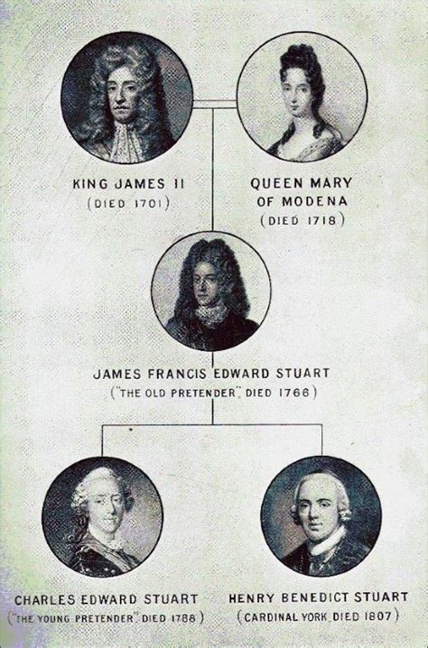 Immediate family tree of Prince Charles Edward Stuart and his brother | Scottish ancestry, Mary ...