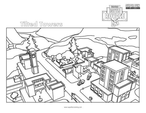 Tilted Towers Fortnite Coloring Page - Super Fun Coloring