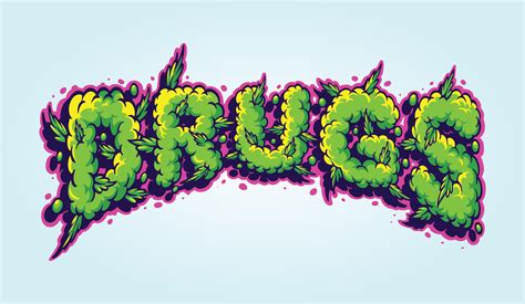 Lettering words drugs with smoke effect illustration 12179512 Vector ...