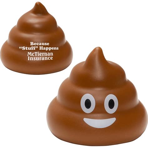 Imprinted Poop Emoji Stress Balls (2.375" x 2.75" Dia.)