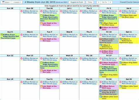 Yearly Event Calendar Template - Printable And Enjoyable Learning