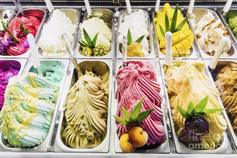 Italian Gelato Gelatto Ice Cream Display In Shop #3 Photograph by JM ...