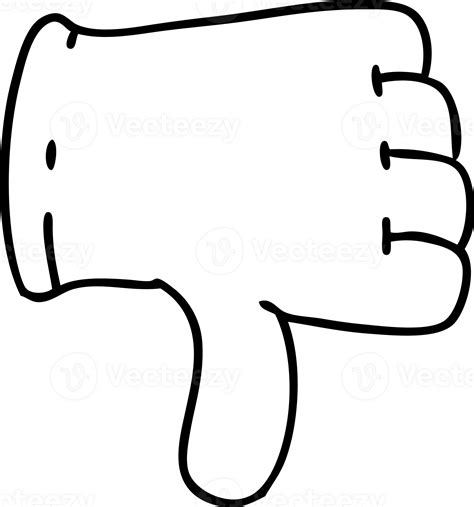 line doodle glove giving thumbs down symbol 40694038 PNG