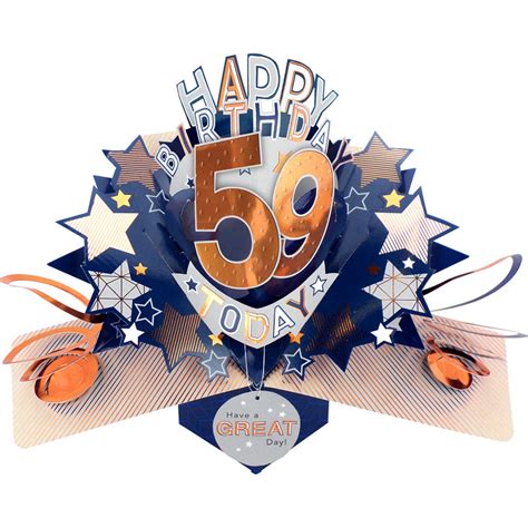 Happy 59th Birthday 59 Today Pop-Up Greeting Card | Cards