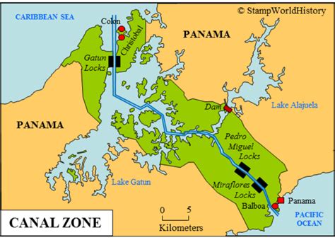 Balboa Panama Canal Zone Map