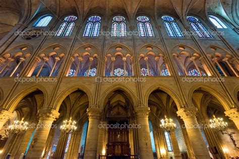 Interior of the Notre Dame de Paris — Stock Photo © scaliger #34691943