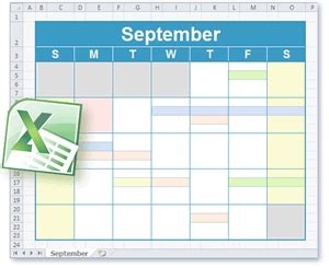 Excel Calendar Template - Printable Calendar