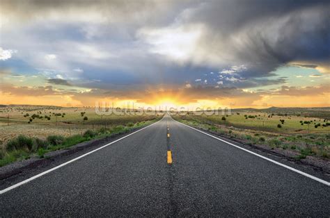 Highway Sunset Wall Mural | Wallsauce UK