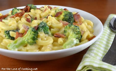 Macaroni and Cheese with Broccoli and Bacon | For the Love of Cooking