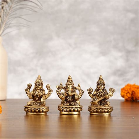 Buy Brass Ganesh Lakshmi Saraswati idols | BudhShiv – Budhshiv.com