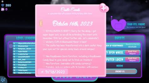 Royale High Halloween Update 2023 Patch Notes - Hold to Reset