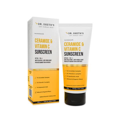 Ceramide & Vitamin C Sunscreen - 80gm - Dr Sheth's