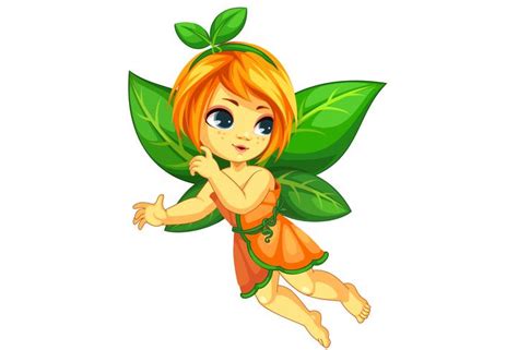 Cute little orange fairy flying 534200 Vector Art at Vecteezy