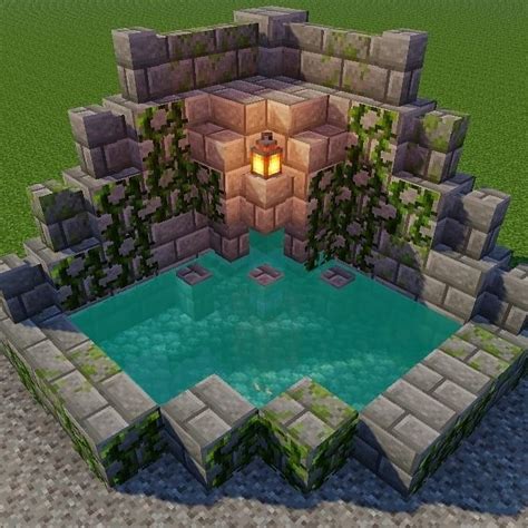 Minecraft fountain design #minecraftbuil Minecraft Fountain, Minecraft Garden, Minecraft Houses ...