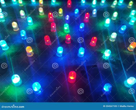 Multi Color Decorative Leds with Cheerful Colored Lights Stock Image ...