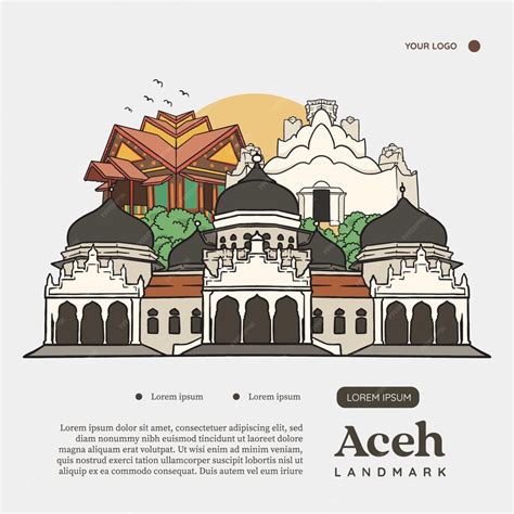 Premium Vector | Set Aceh culture Illustration Hand drawn Indonesian cultures background